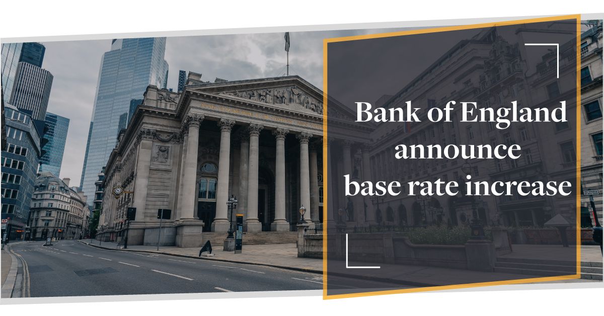 Base rate increase from the Bank of England CMME
