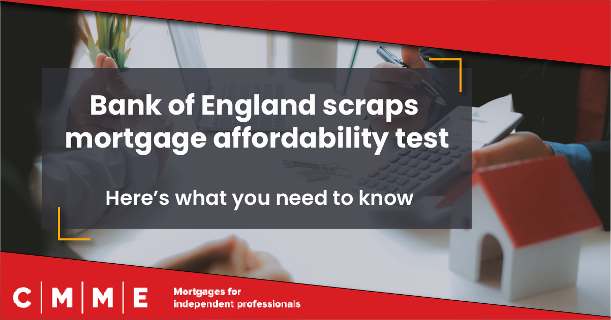 Mortgage affordability test removed by Bank of England